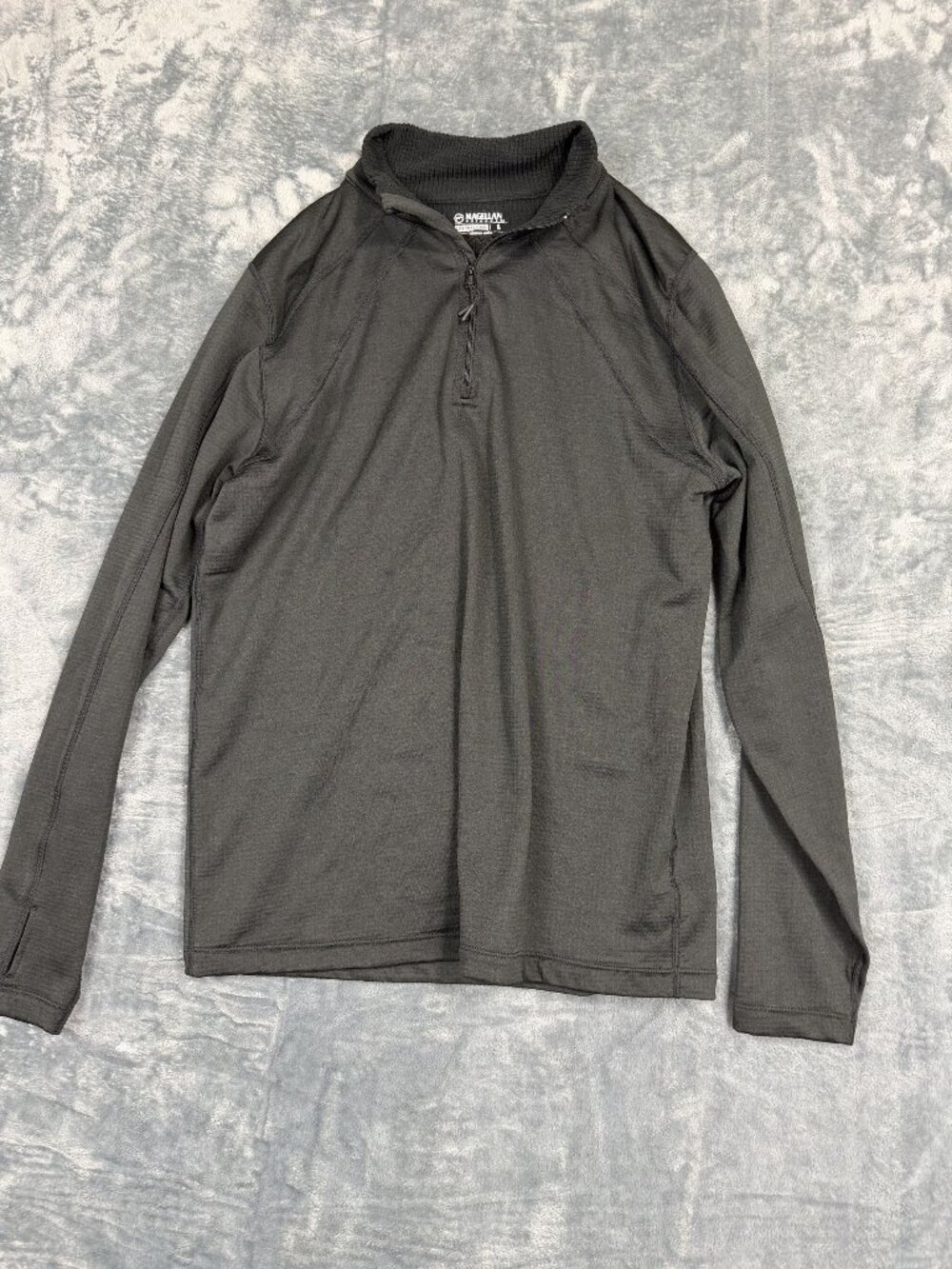 Magellan Outdoors Mens 1/4 Zip Pullover Long Sleeve Shirt BLACK  Size L